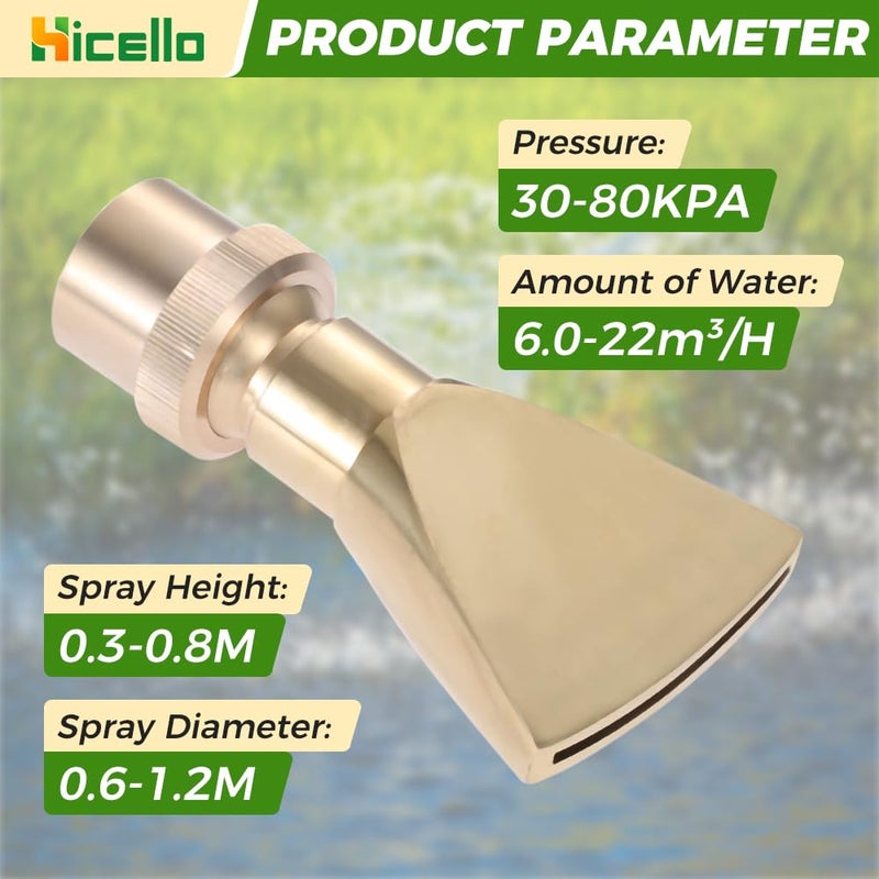 Hicello 1" Brass DN25 Fan Shaped Fountain Nozzle Flat Duck-Bill Fountain Head Sprinkler Spray Head for Garden Pond, Amusement Park, Museum, Library - Image 4